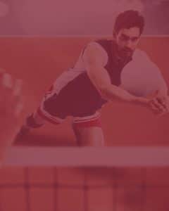 photo of volleyball player bumping the ball - with red overlay