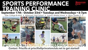 sports performance training clinic calendar