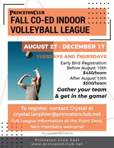fall coed volleyball league flier