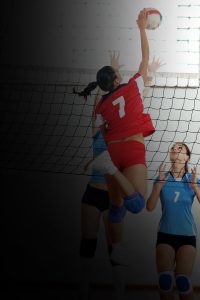 women playing volleyball