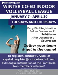 winter coed volleyball flier