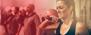 woman using weighted ball